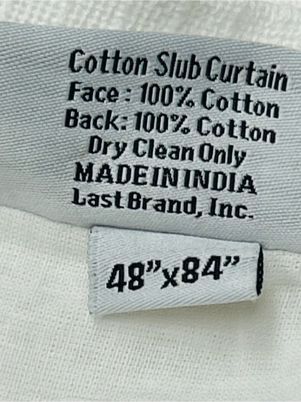 QUINCE Set Of 2 48x84 Cotton Slub Curtains White 0708